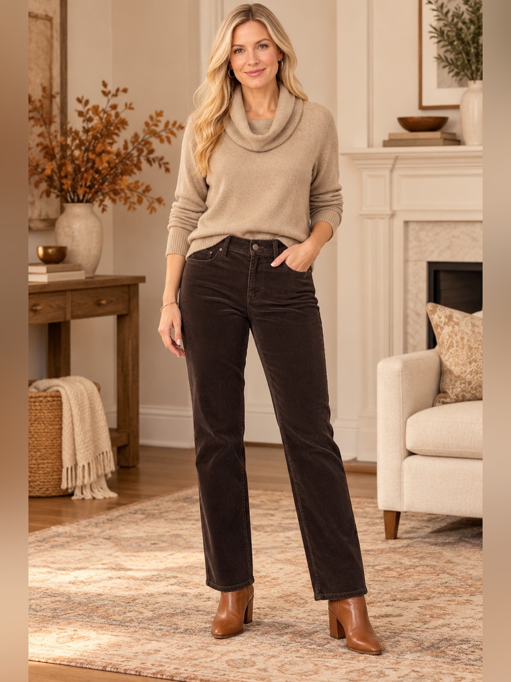 Ann Taylor Signature Dark Chocolate Corduroy Jeans Size 12 Straight Leg